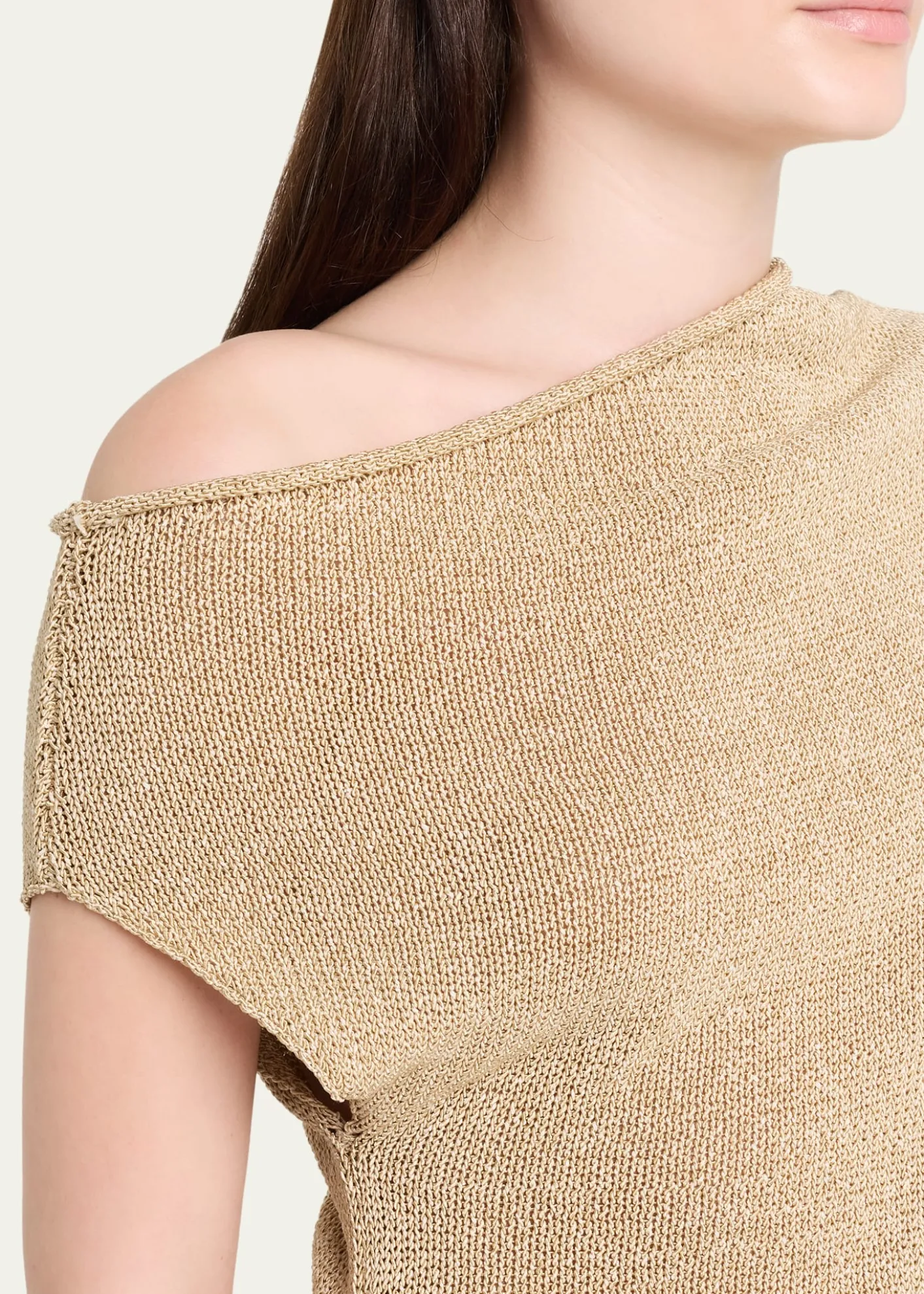 A.L.C.Joni Draped One-Shoulder Metallic Knit Top