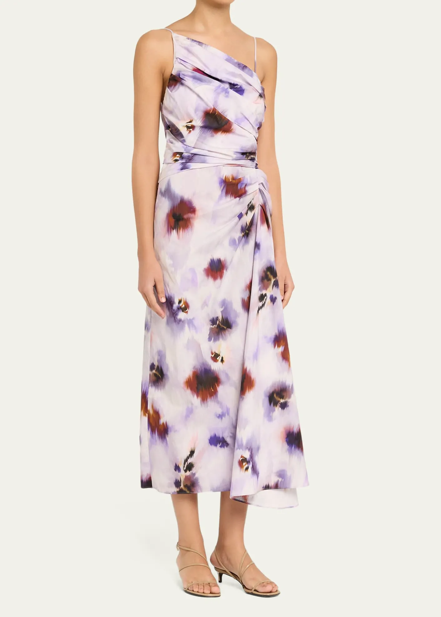 A.L.C.Juno Asymmetric Floral Midi Dress