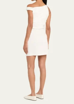 A.L.C.Leia Asymmetric One-Shoulder Linen-Blend Mini Dress
