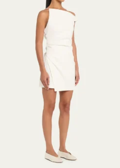 A.L.C.Leia Asymmetric One-Shoulder Linen-Blend Mini Dress