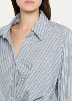 A.L.C.Leo Striped Twist-Front Top