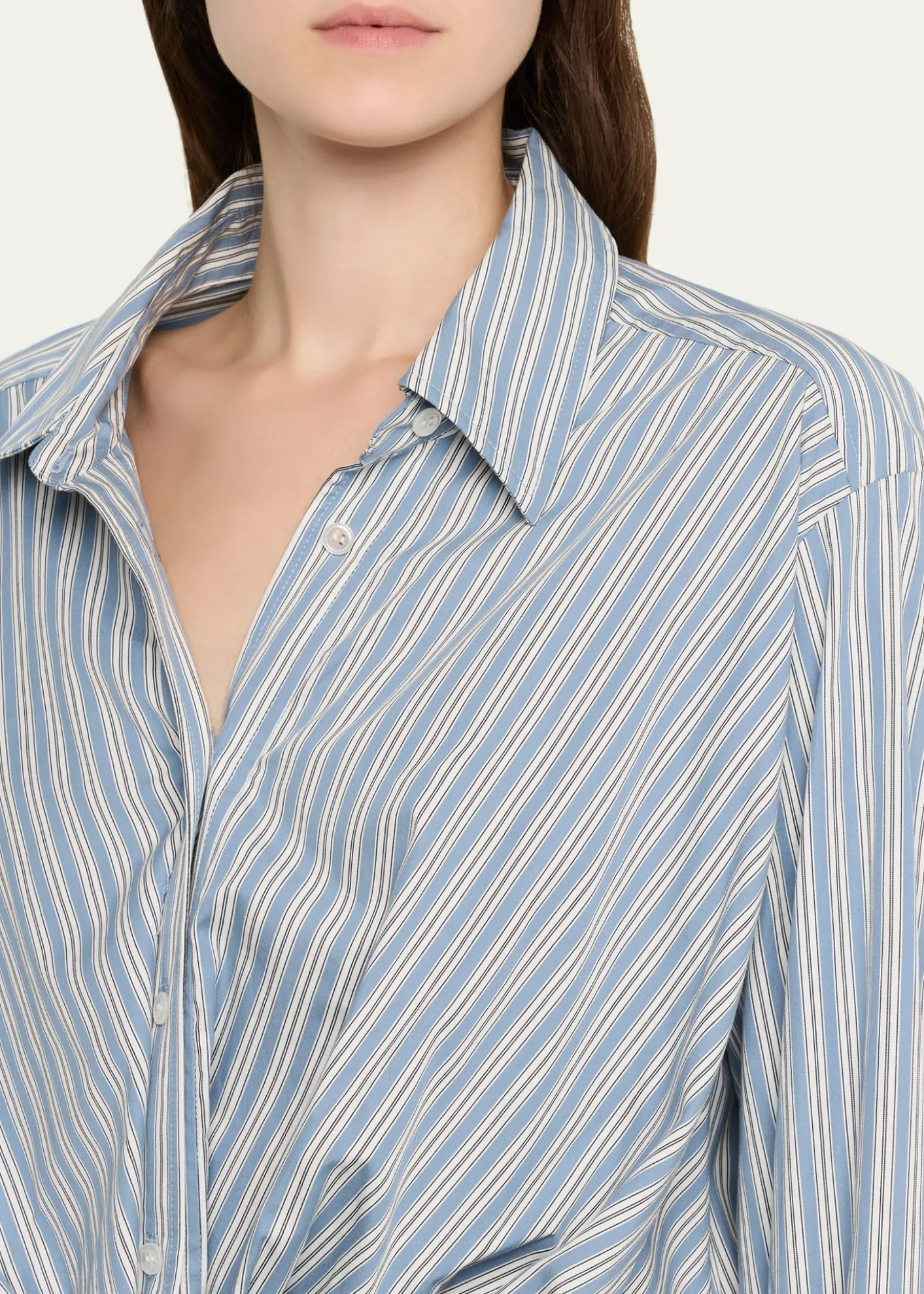 A.L.C.Leo Striped Twist-Front Top