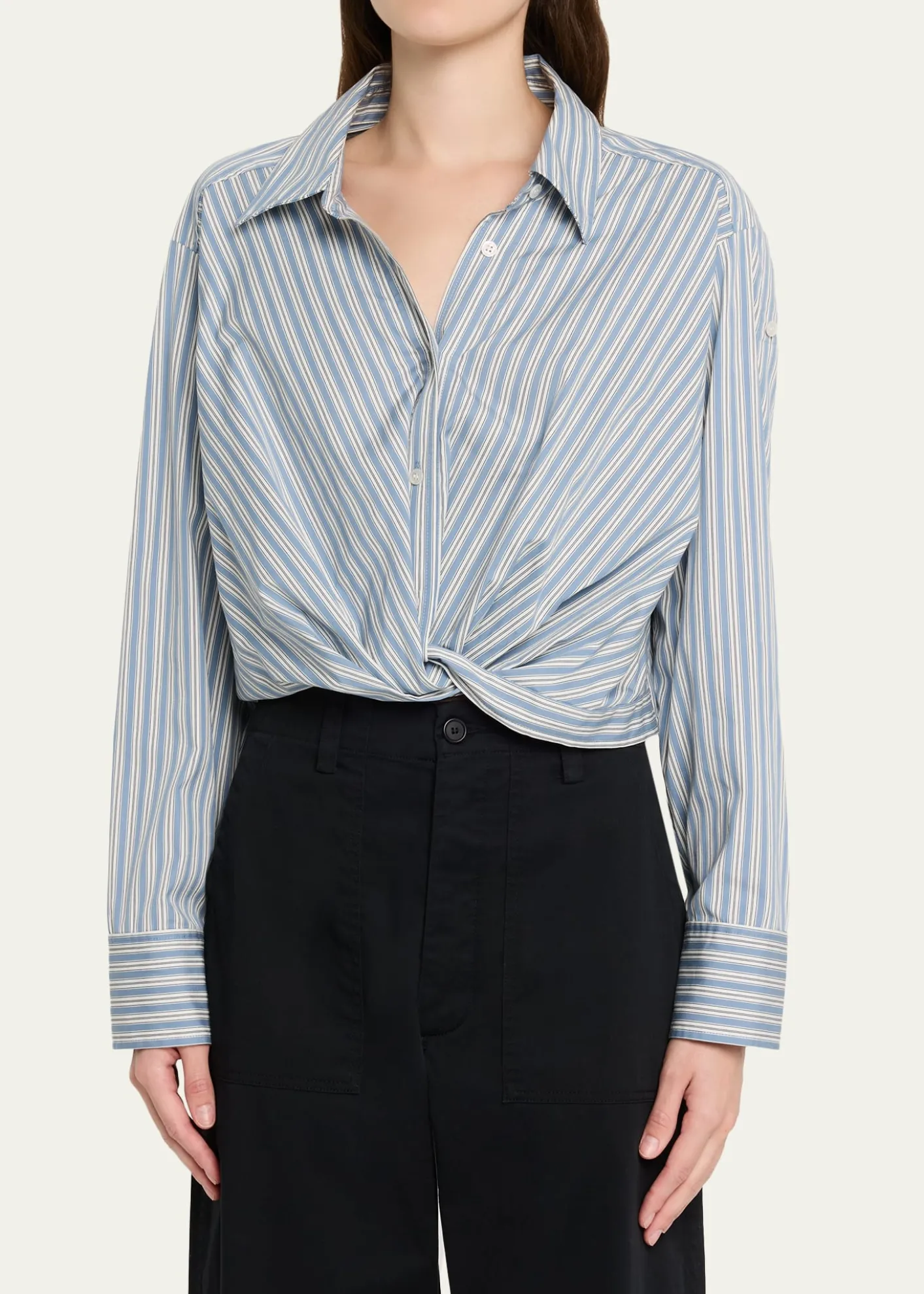 A.L.C.Leo Striped Twist-Front Top