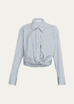 A.L.C.Leo Striped Twist-Front Top
