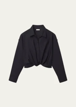 A.L.C.Leo Twist-Front Poplin Top