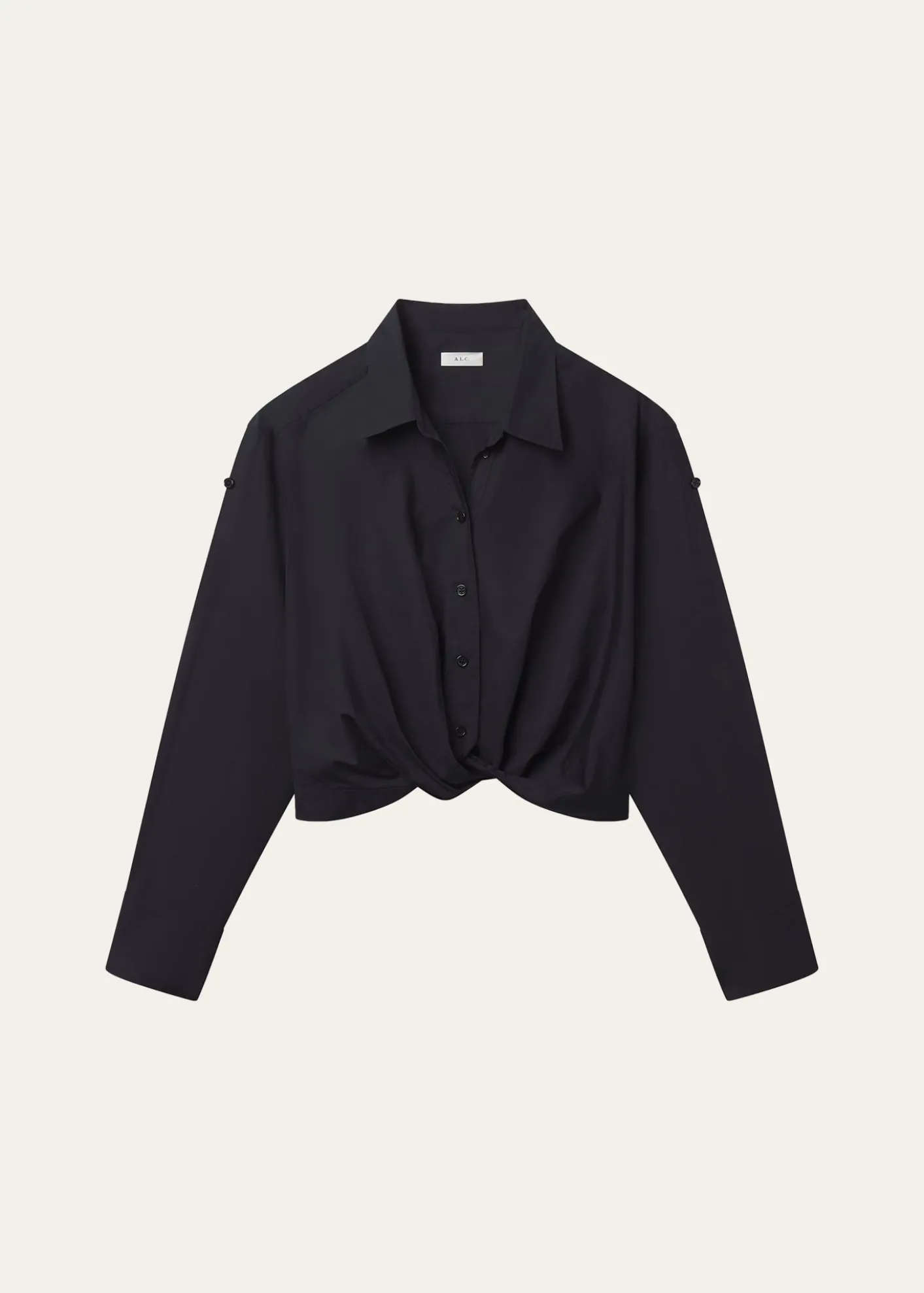 A.L.C.Leo Twist-Front Poplin Top