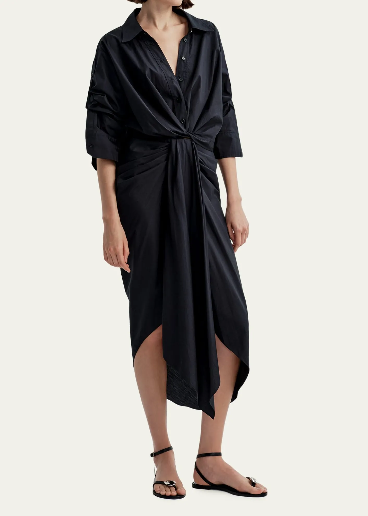 A.L.C.Leo Twist-Front Poplin Top