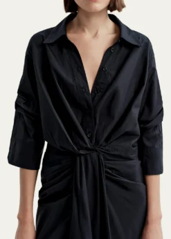 A.L.C.Leo Twist-Front Poplin Top