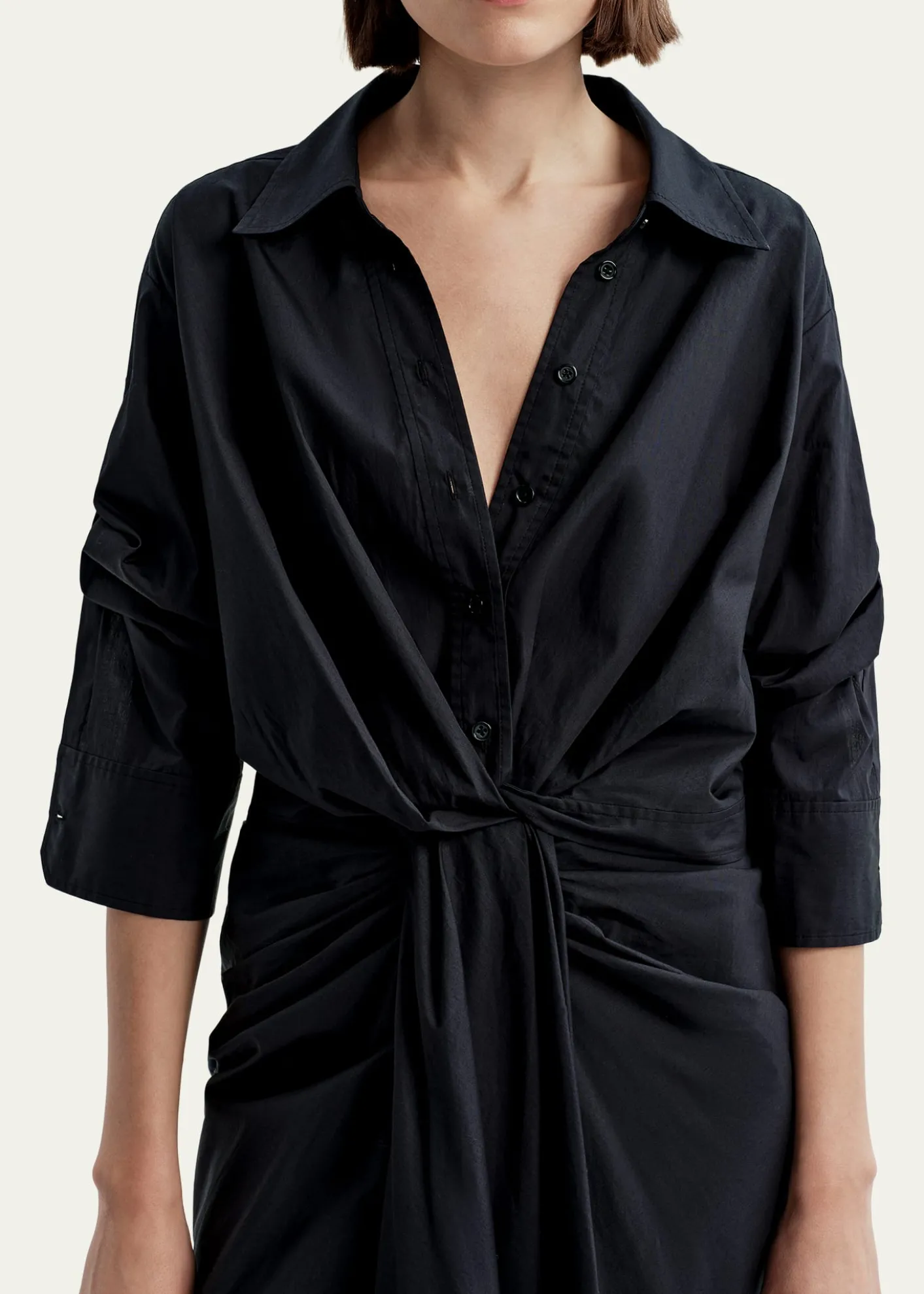 A.L.C.Leo Twist-Front Poplin Top