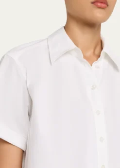 A.L.C.Lily Cropped Twist-Front Poplin Shirt