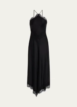 A.L.C.Lucia Lace Satin Halter Midi Dress