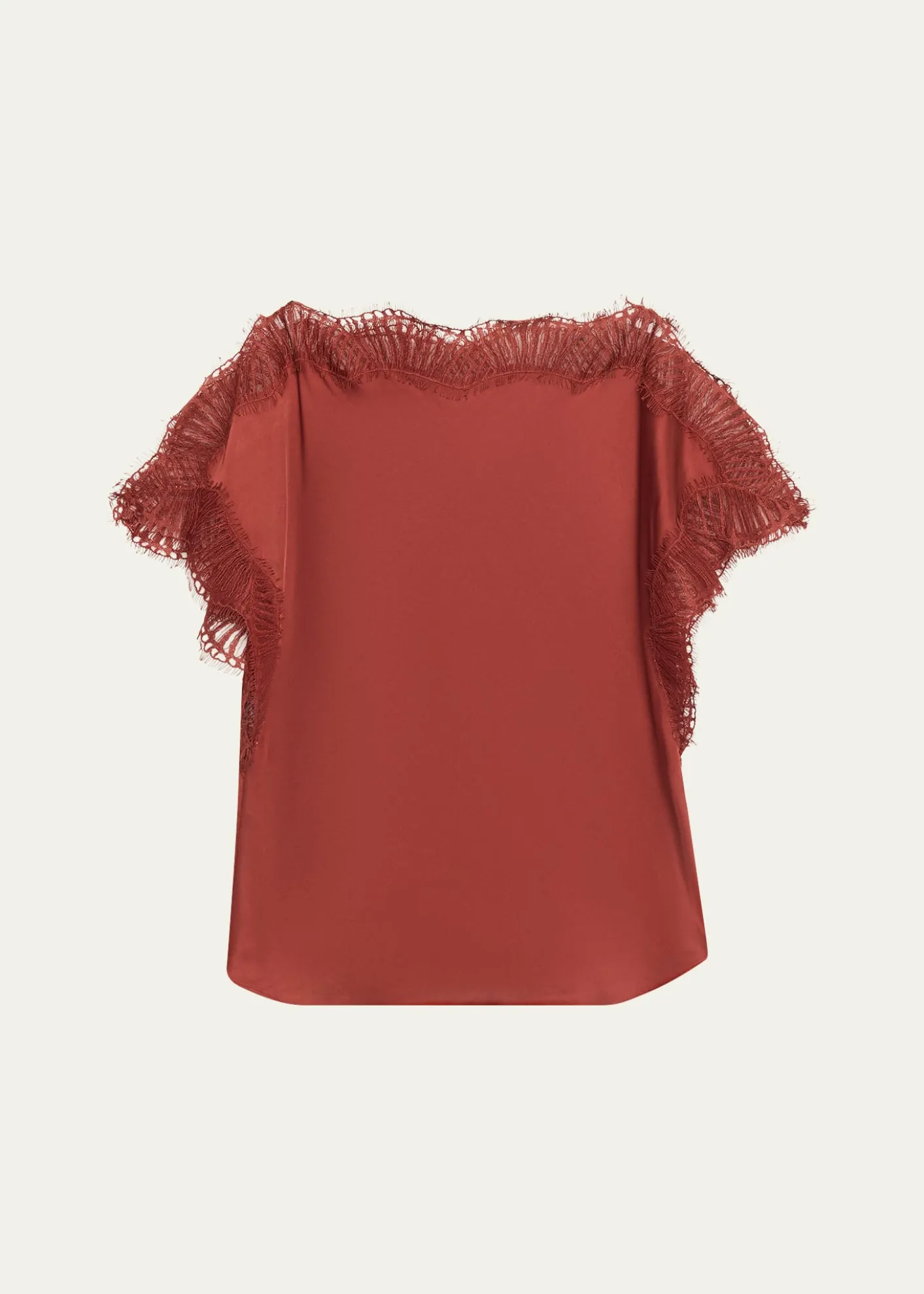 A.L.C.Luna Satin Lace-Trim Top