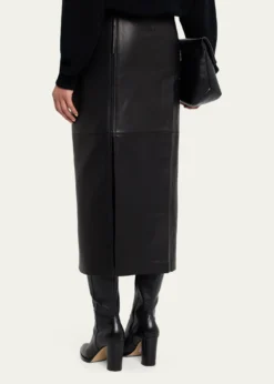 A.L.C.Marta Leather Midi Skirt