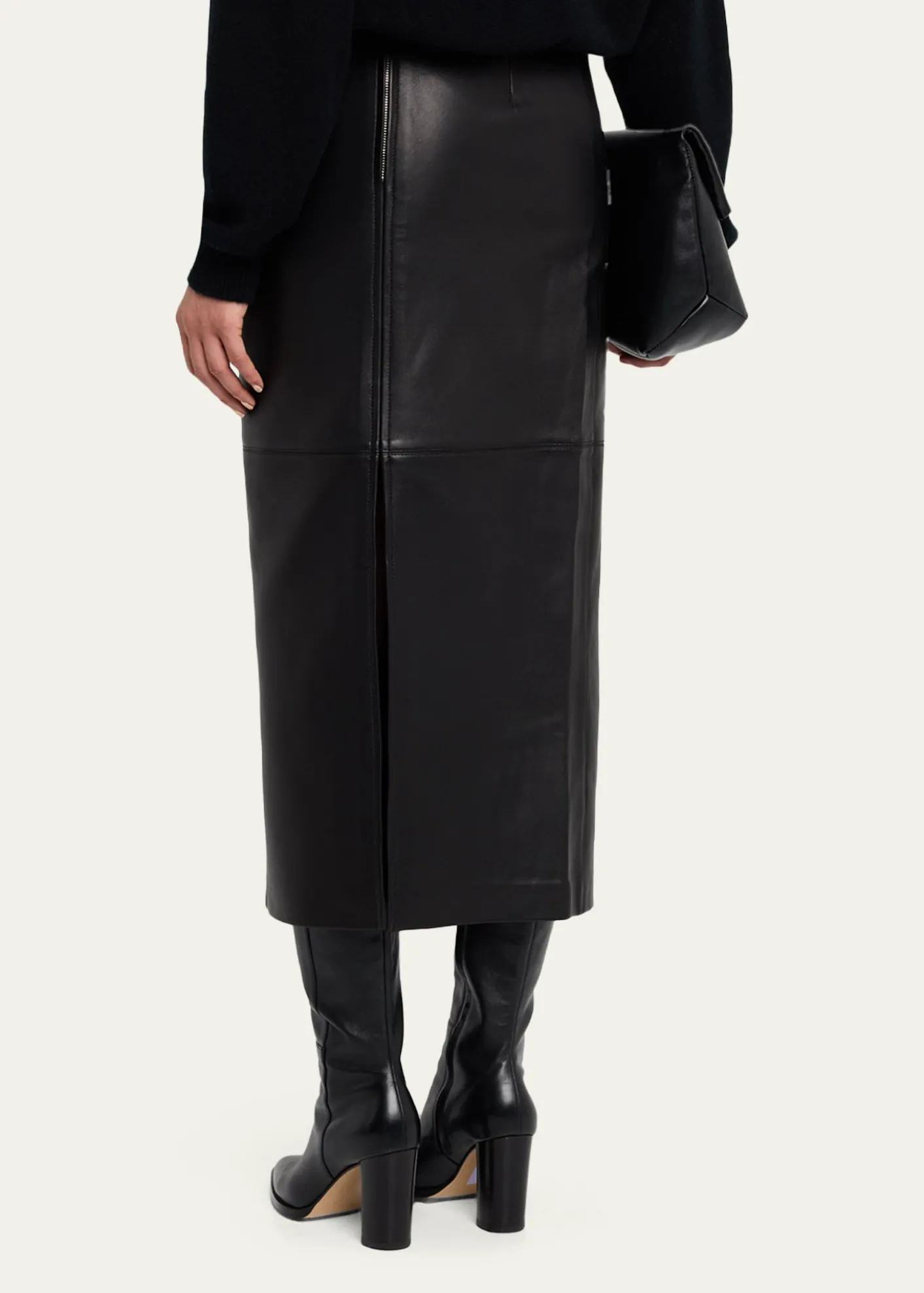 A.L.C.Marta Leather Midi Skirt