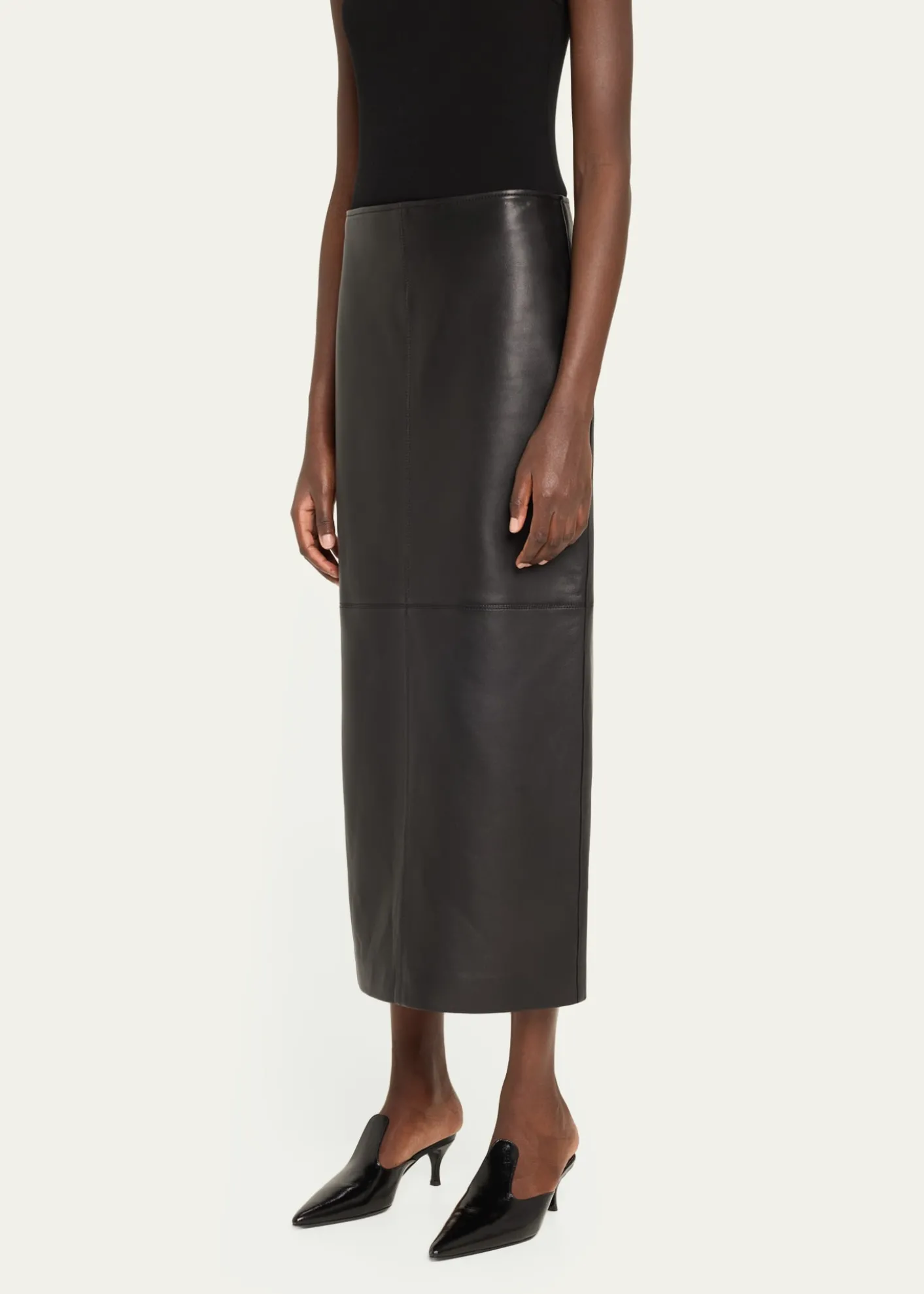 A.L.C.Marta Straight Leather Maxi Skirt