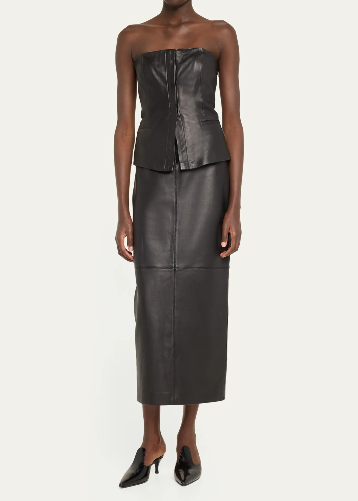 A.L.C.Marta Straight Leather Maxi Skirt