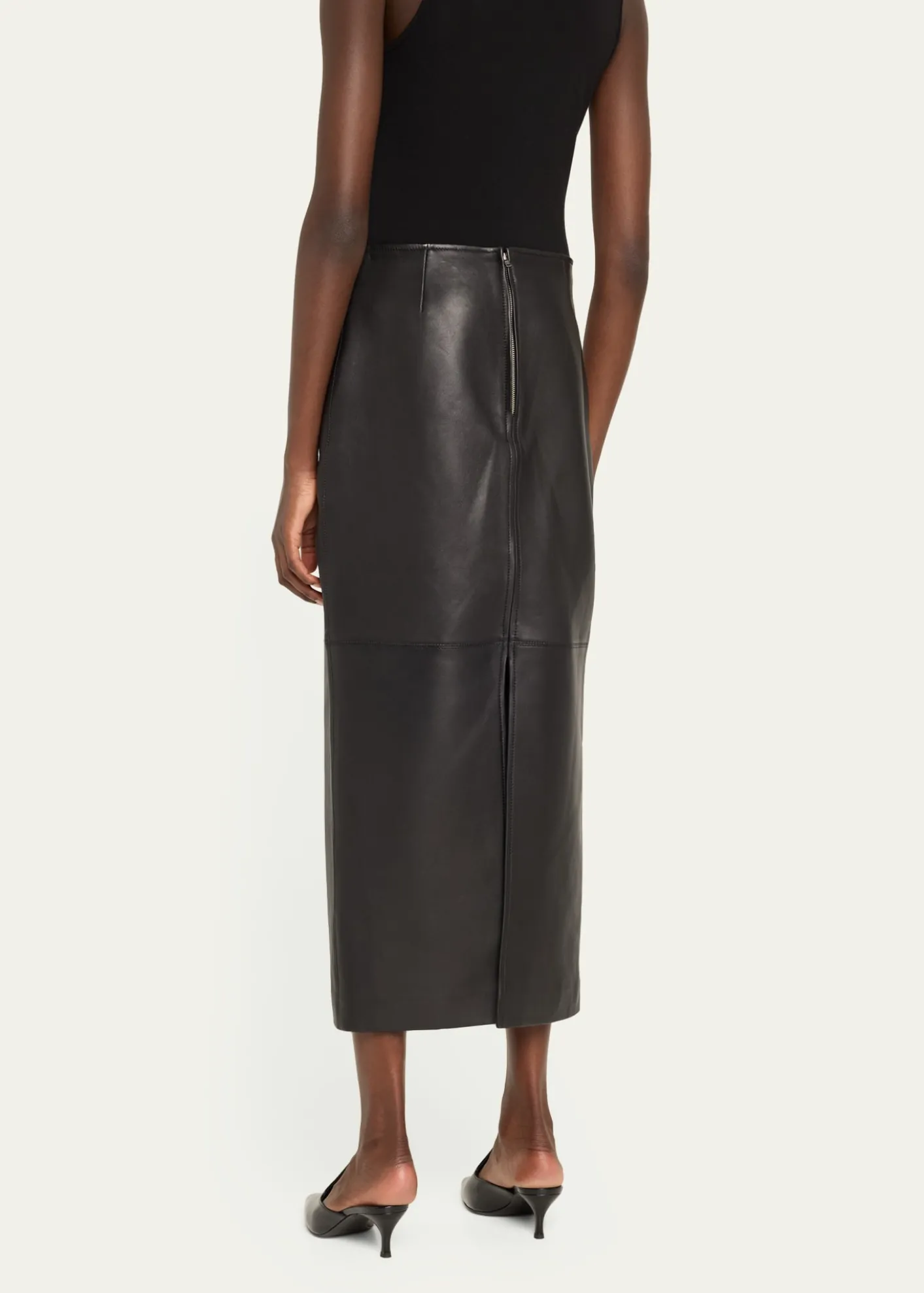A.L.C.Marta Straight Leather Maxi Skirt