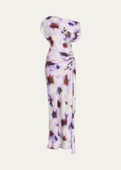A.L.C.Poppy One-Shoulder Satin Midi Dress