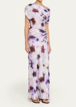 A.L.C.Poppy One-Shoulder Satin Midi Dress