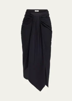 A.L.C.Rhodes Draped Cotton Midi Skirt