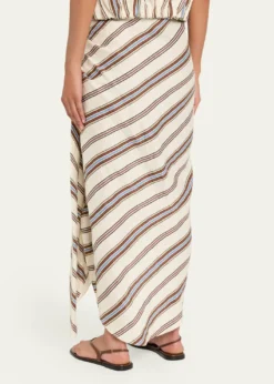 A.L.C.Rhodes Draped Linen Midi Skirt