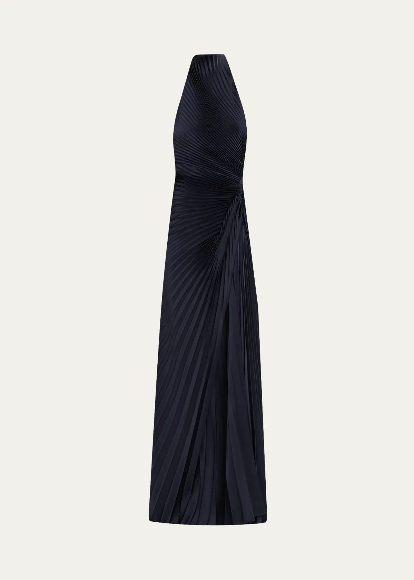 A.L.C.Romy High-Neck Pleated Satin Gown