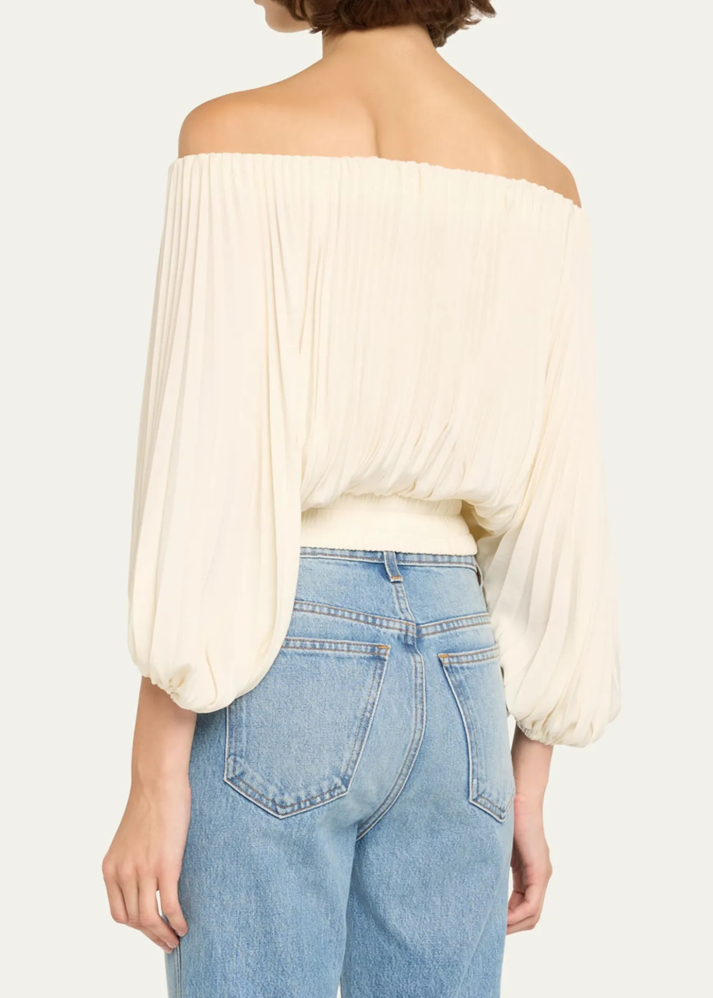 A.L.C.Sienna Pleated Off-The-Shoulder Top