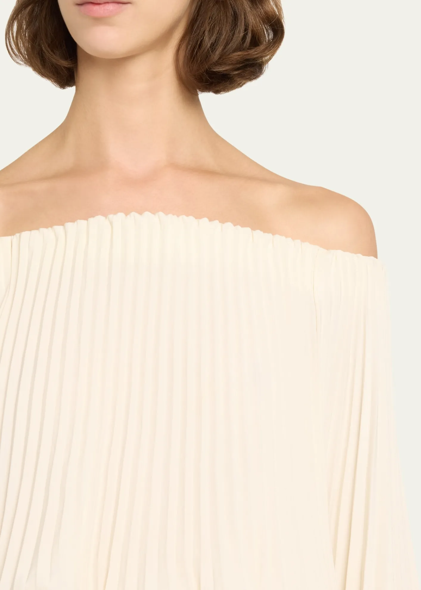 A.L.C.Sienna Pleated Off-The-Shoulder Top