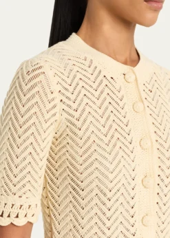 A.L.C.Simon Cropped Open-Knit Cardigan
