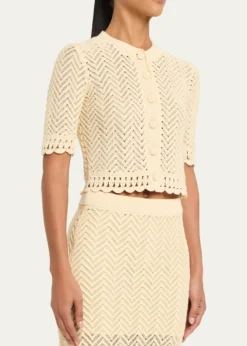A.L.C.Simon Cropped Open-Knit Cardigan