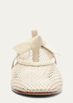 Alexandre BirmanClarita Bow Fishnet Ballerina Flats
