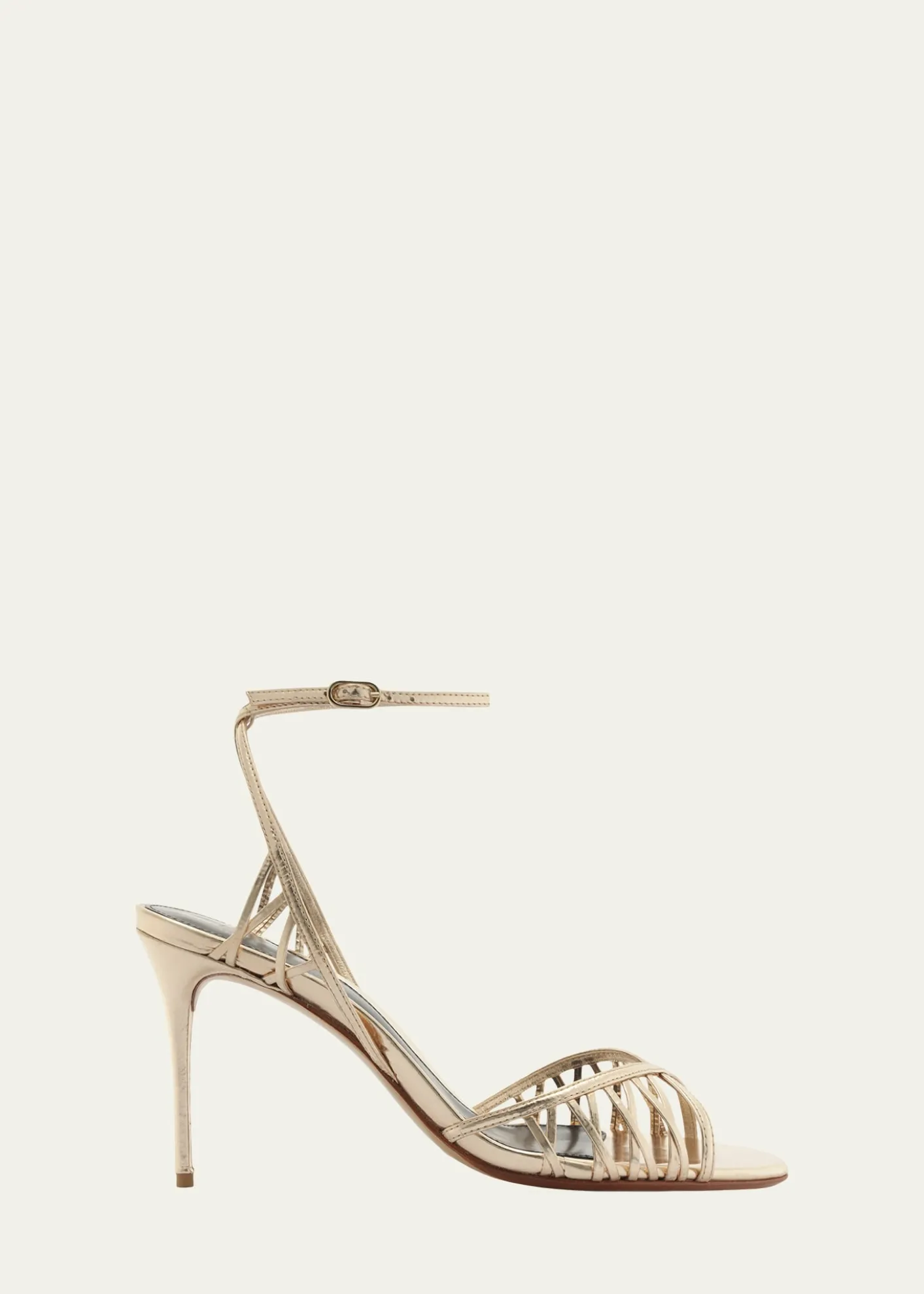 Alexandre Birman85mm Solene Metallic Leather Sandals