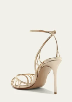 Alexandre Birman85mm Solene Metallic Leather Sandals