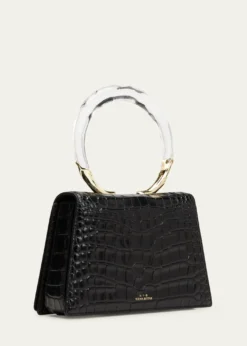 Alexis BittarLucite Quad Croc-Embossed Top-Handle Bag