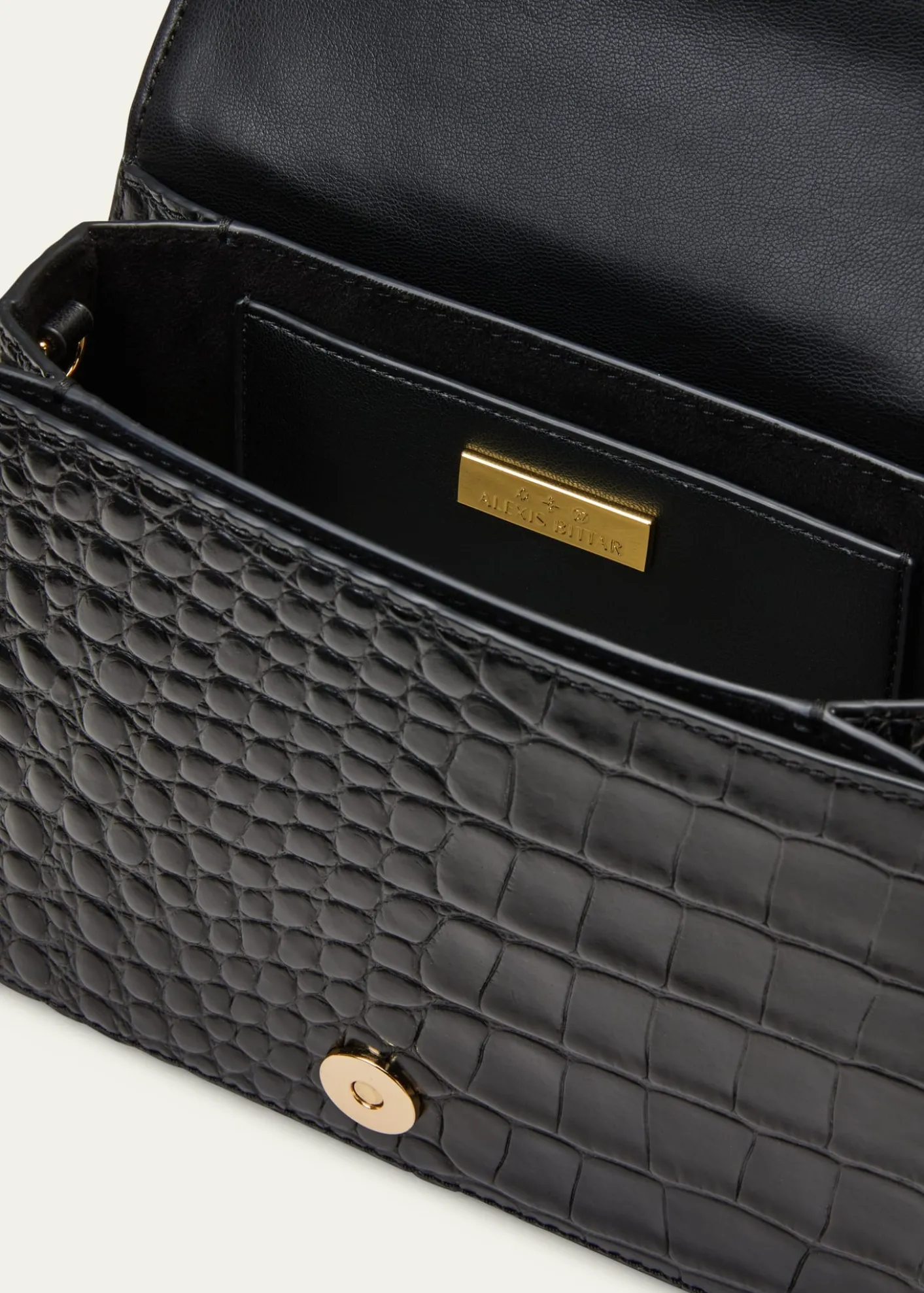 Alexis BittarLucite Quad Croc-Embossed Top-Handle Bag
