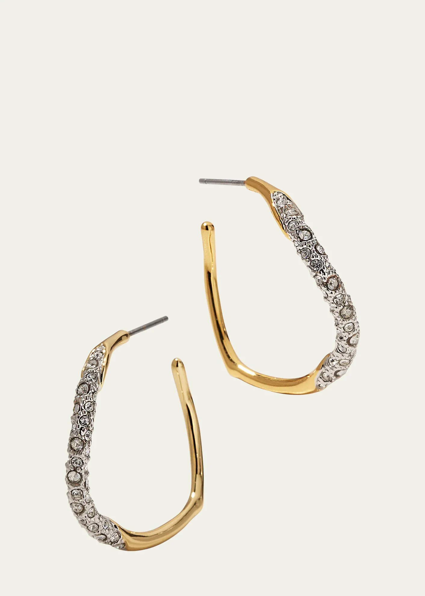 Alexis BittarMedium Two-Toned Pave Hoop Earrings