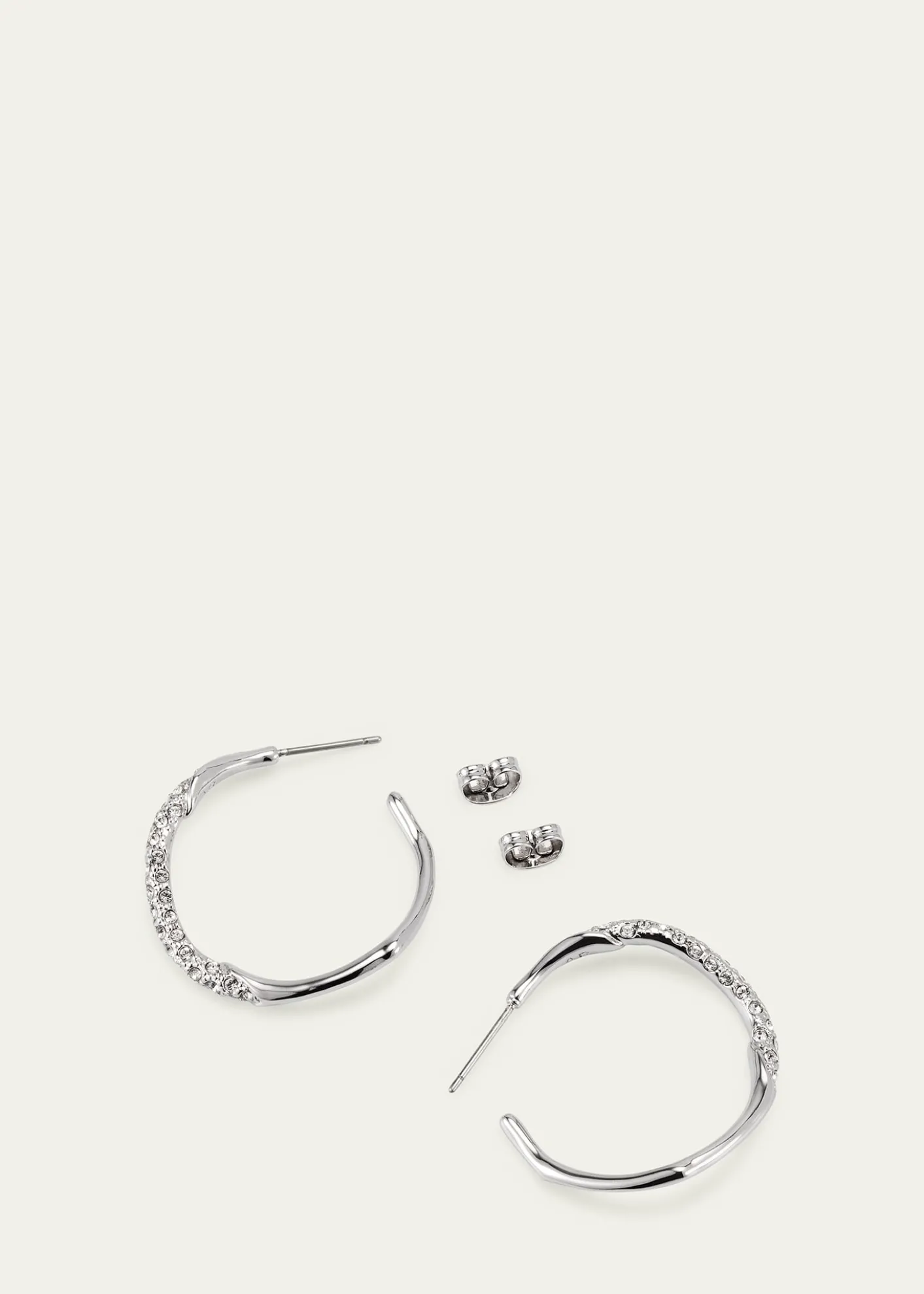 Alexis BittarMedium Two-Toned Pave Hoop Earrings