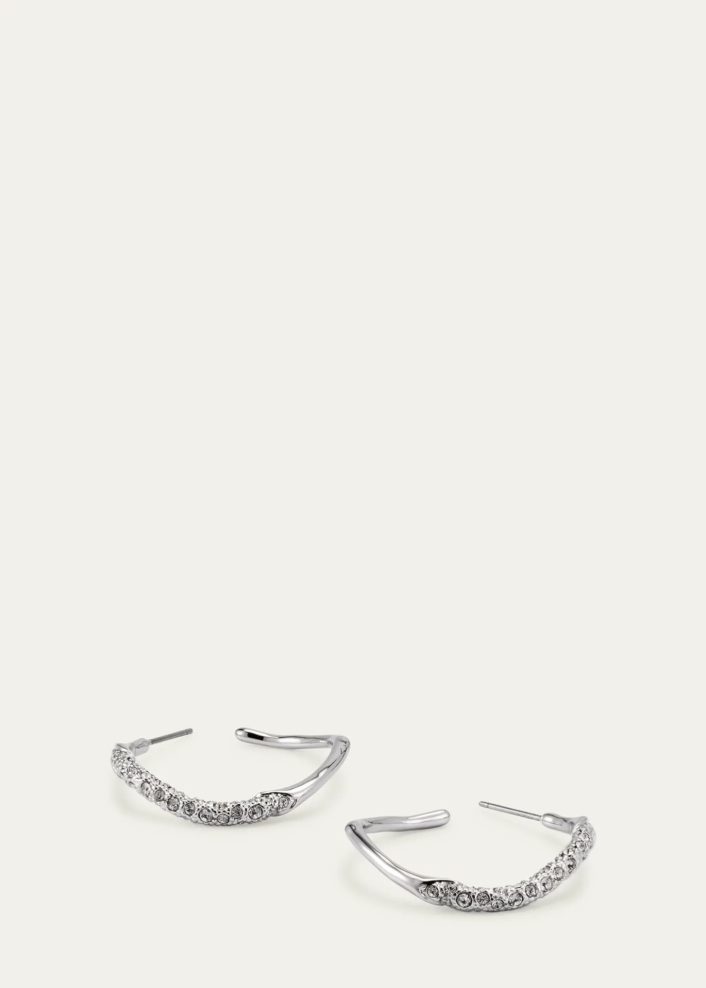 Alexis BittarMedium Two-Toned Pave Hoop Earrings