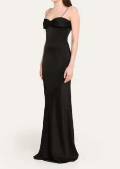 Alex PerryCupped Draped Satin Gown