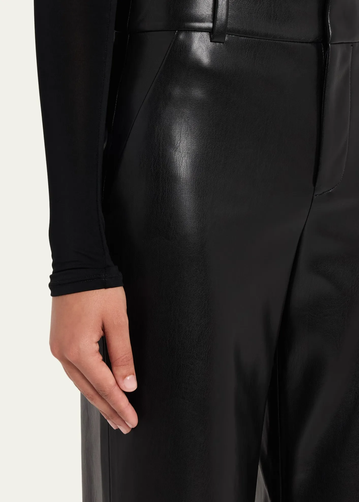 ALICE + OLIVIAAlexander Vegan Leather Cuffed Pants