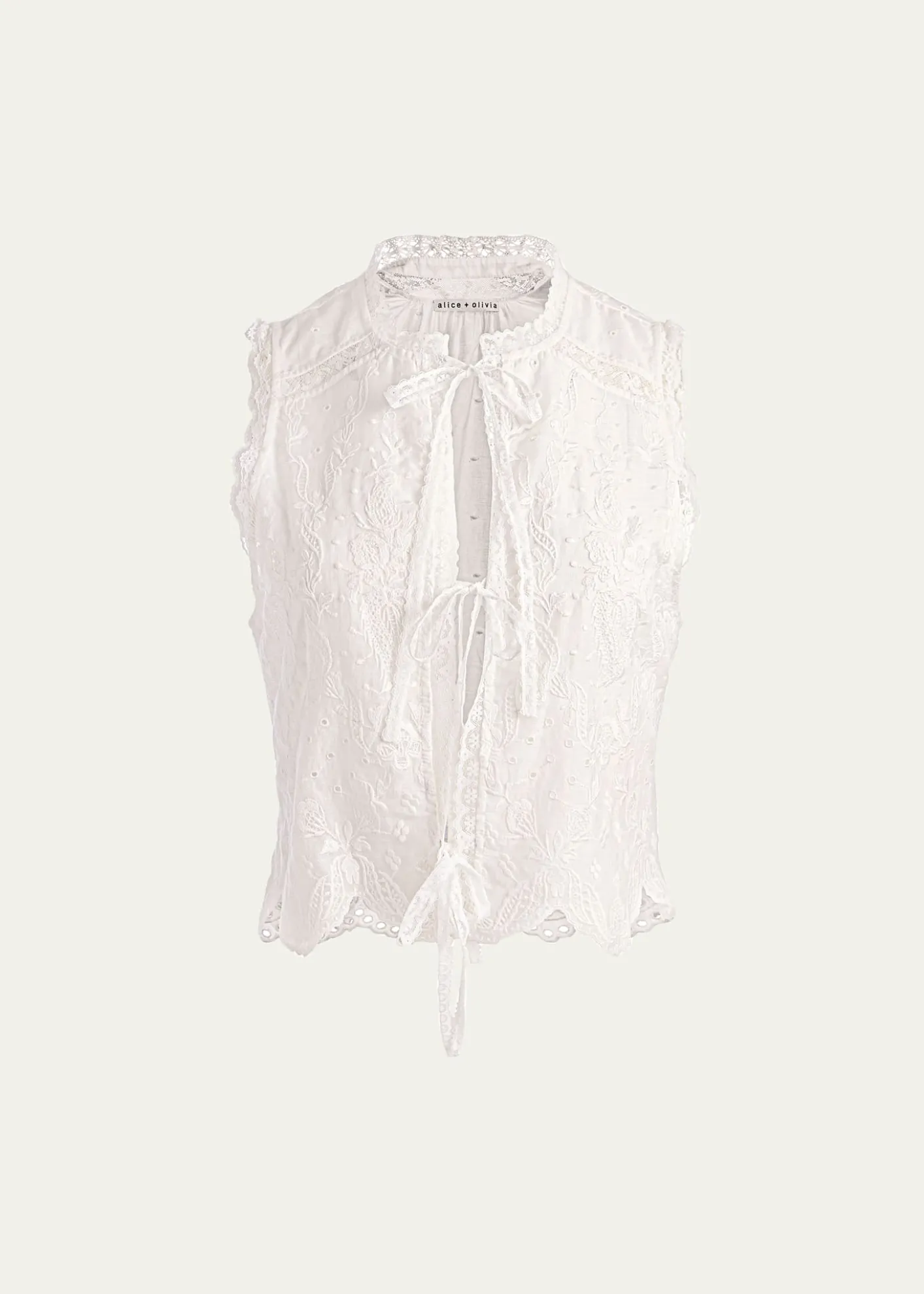 ALICE + OLIVIAAmal Embroidered Tank Top