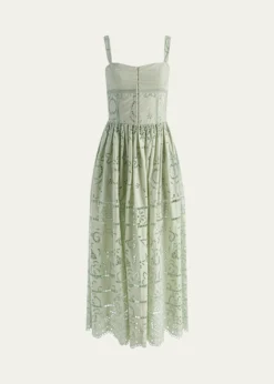 ALICE + OLIVIAAnya Embroidered Maxi Dress