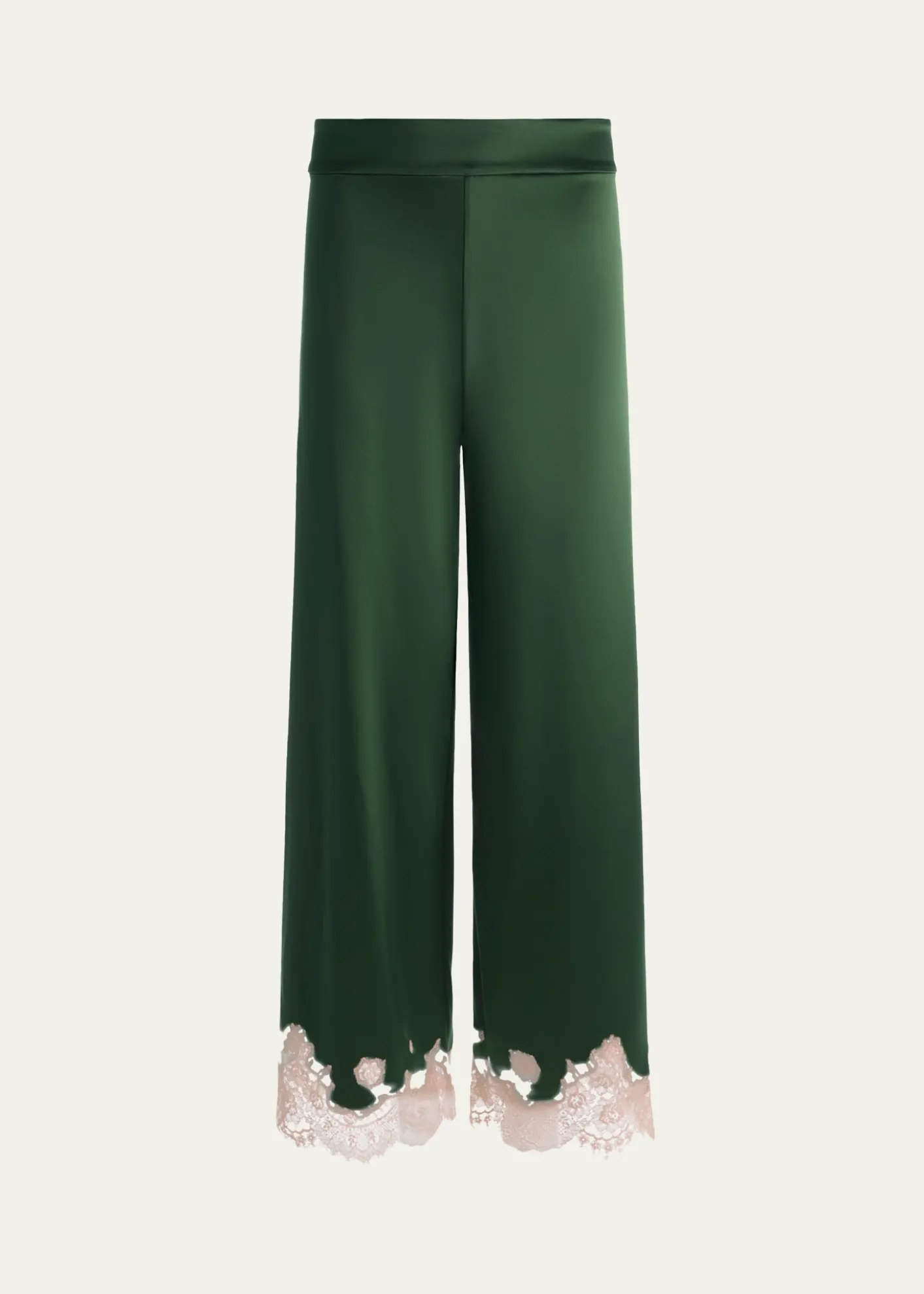 ALICE + OLIVIAAthena Lace-Trim Satin Pants