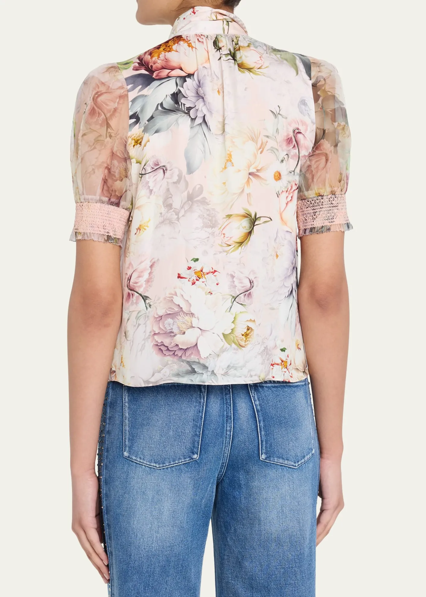 ALICE + OLIVIABrentley Floral Tie-Neck Blouse