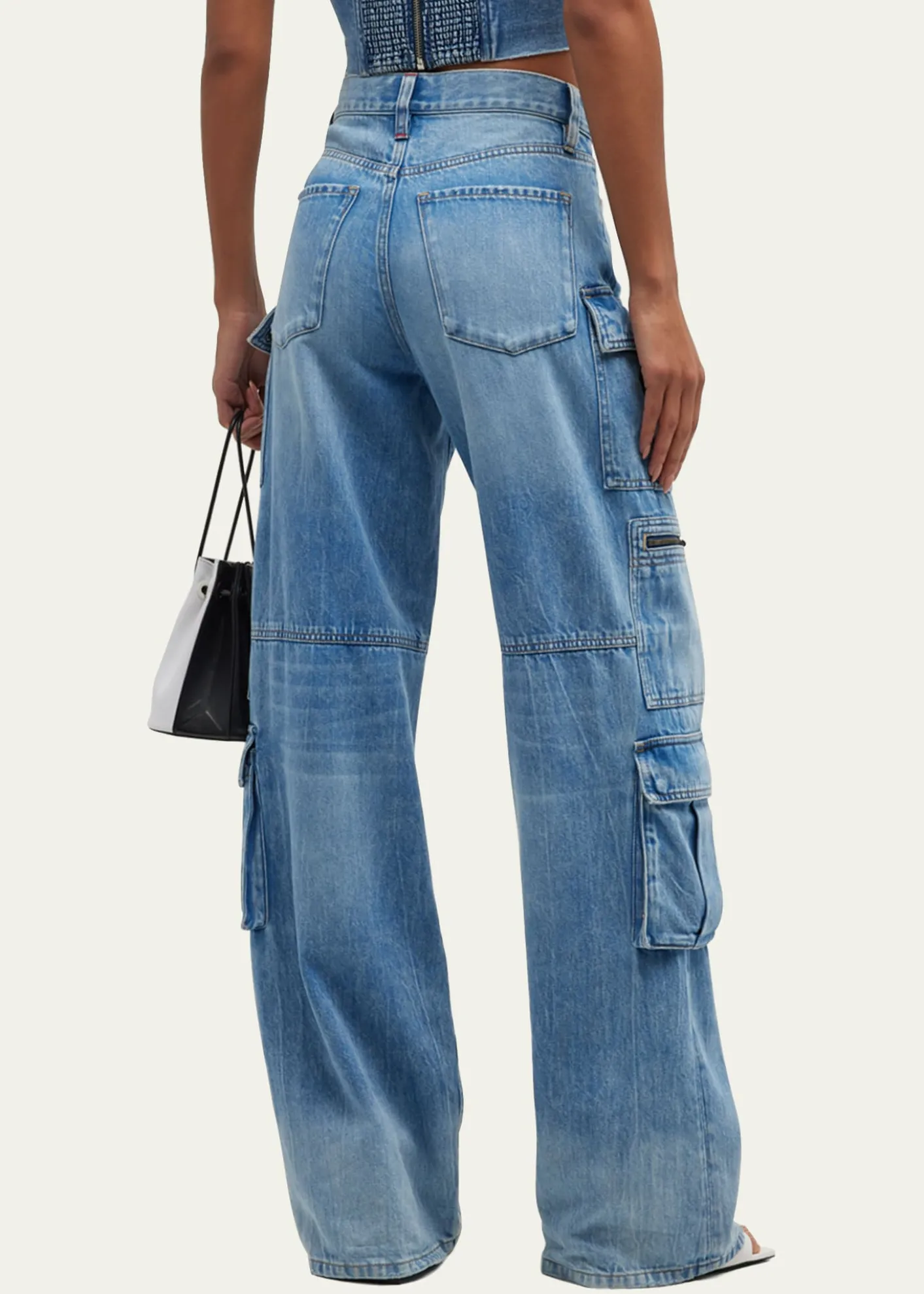 ALICE + OLIVIACay Baggy Denim Cargo Pants