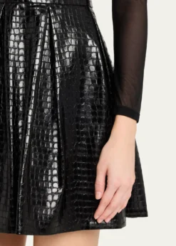 ALICE + OLIVIAChara Vegan-Leather Party Dress