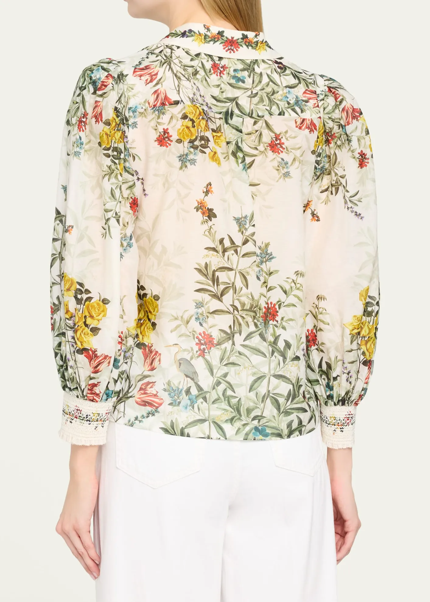 ALICE + OLIVIACharis Floral Button-Front Blouse