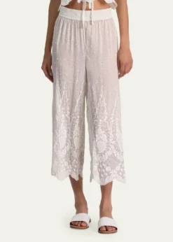 ALICE + OLIVIAElba Embroidered Cotton Pants