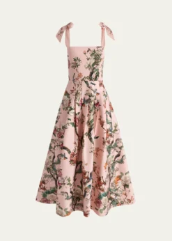 ALICE + OLIVIAHana Floral Tie-Shoulder Maxi Dress