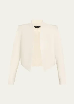 ALICE + OLIVIAHarvey Draped Open-Front Leather Jacket